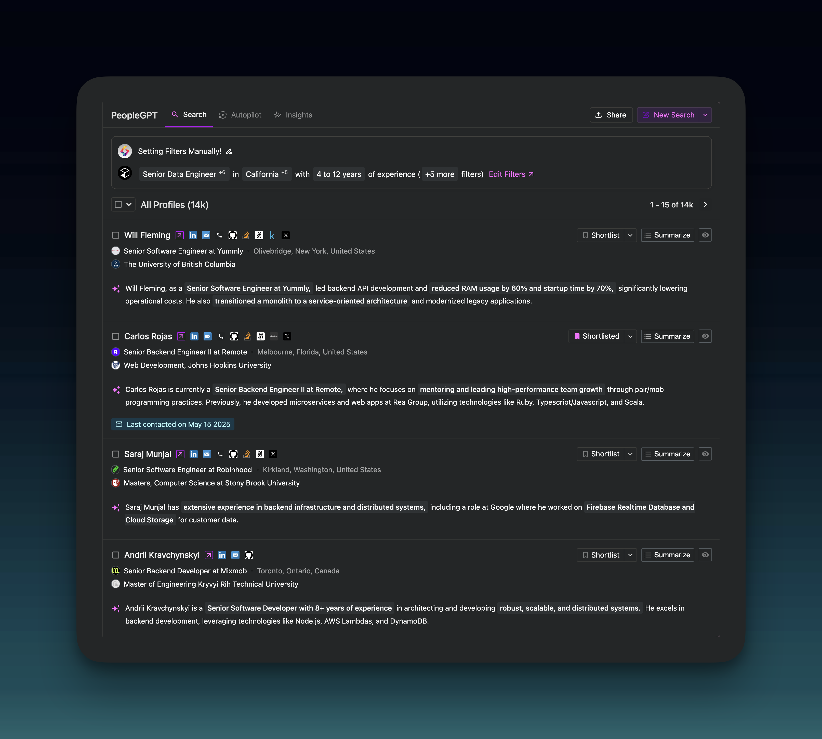 Advanced Sourcing Platform